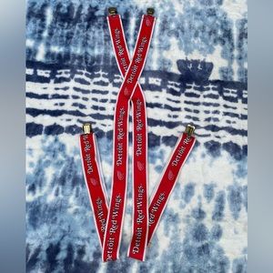 Vintage 90s Detroit Red Wings Hockey Adjustable Suspenders